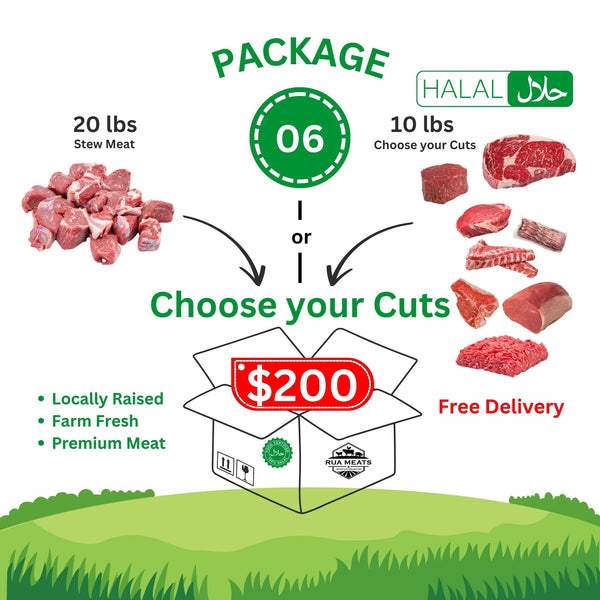 Package 06 – Halal Beef Box with Custom Cuts – $200 Value