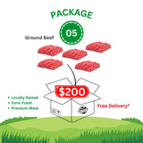 Package 05 – Family Ground Beef Box | 25 lbs of Locally Raised Beef for $200