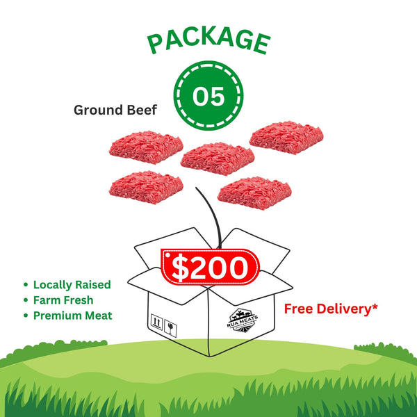 Package 05 – Special Premium Ground Beef Box – $200