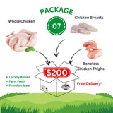 Package 07 – Chicken Variety Box – Whole Chickens, Breasts & Boneless Thighs